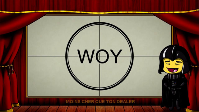 Transition introduisant les tracks avec l'avatar version chibi de Woy